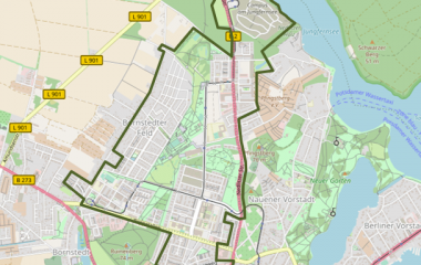 Karte des Entwicklungsbereiches Bornstedter Feld